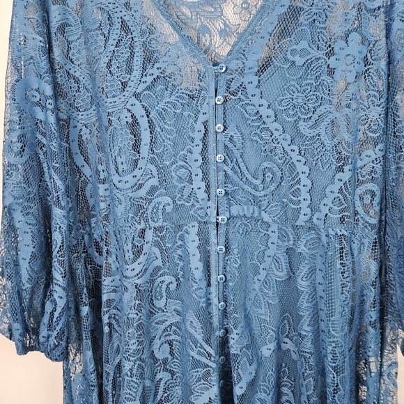 Torrid Blue Lace Lined Dress 1 - Picture 3 of 9